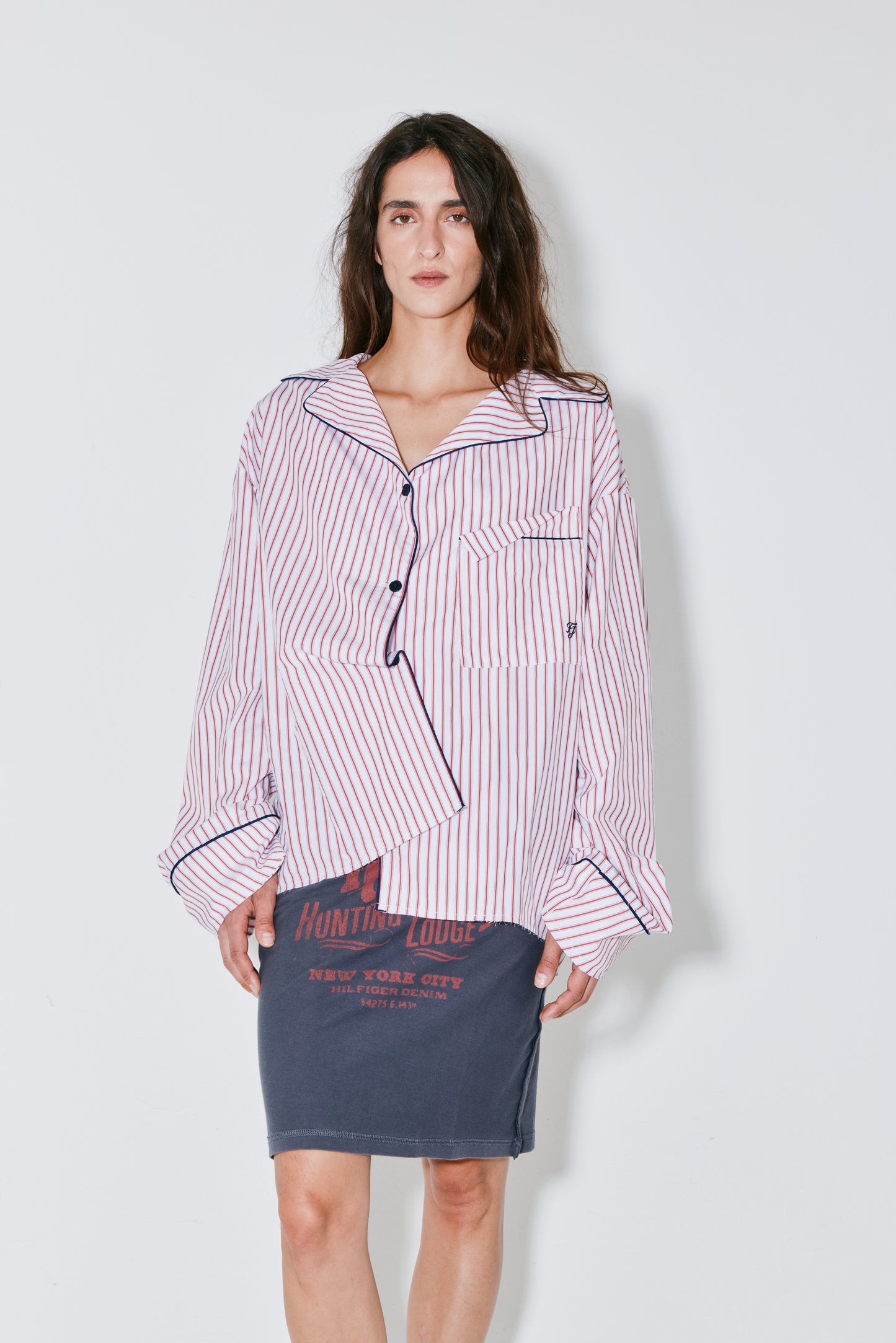 CHRISTINA shirt white red stripes