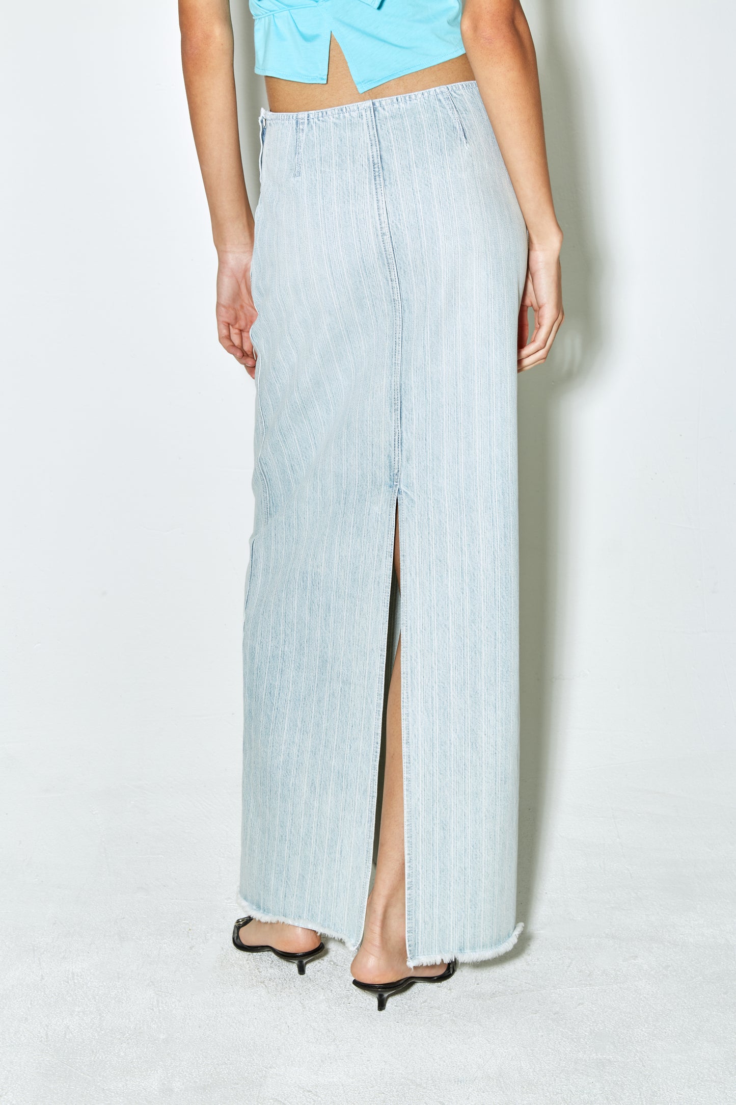 JINJI skirt light blue stripes