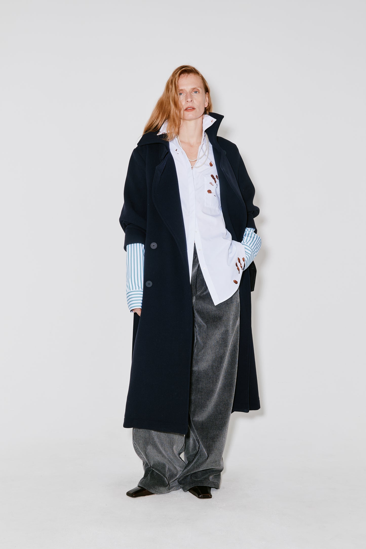 MOSS trench coat dark blue