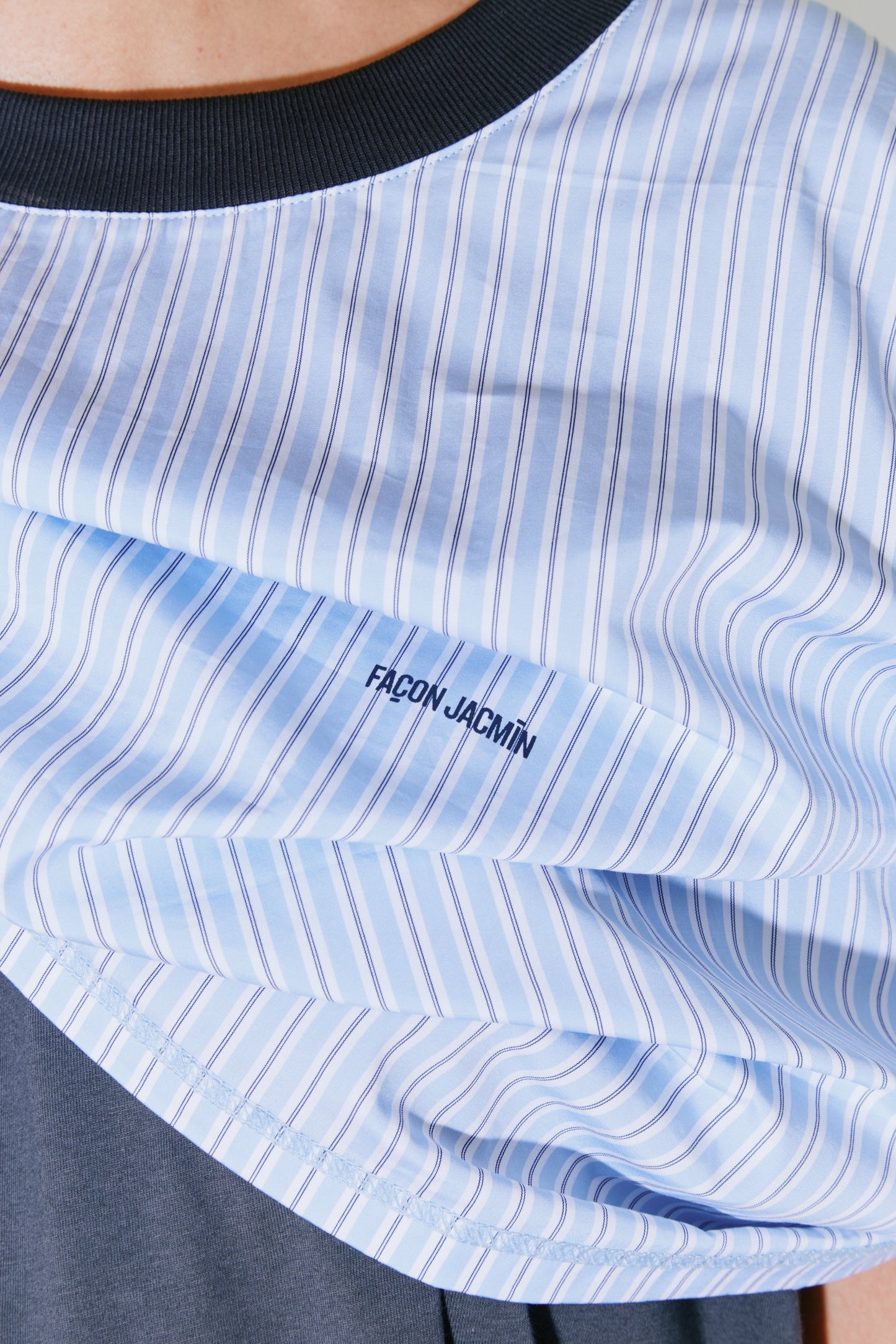 THOAI t-shirt grey blue stripes