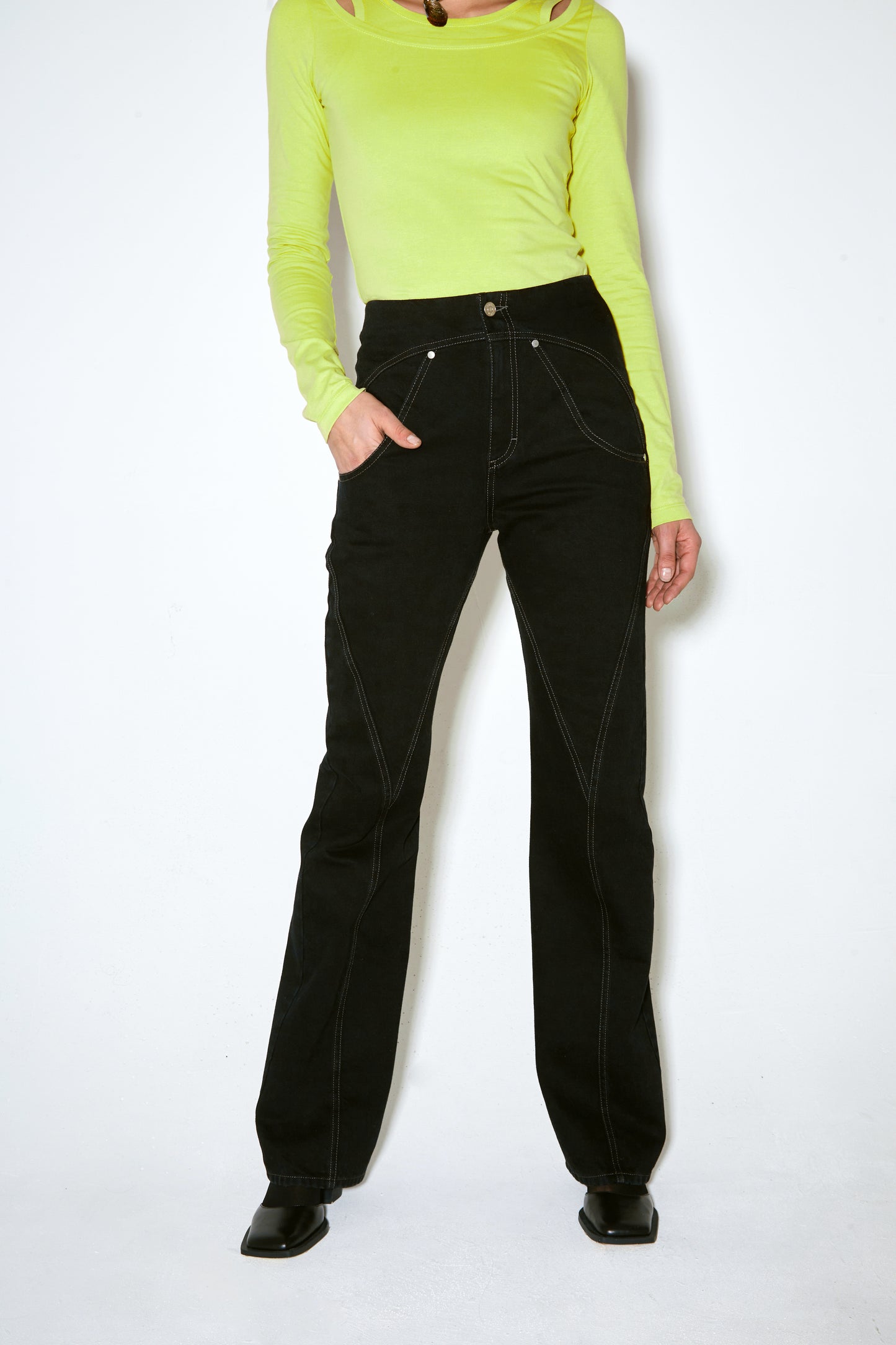 TILDA top Lemon green