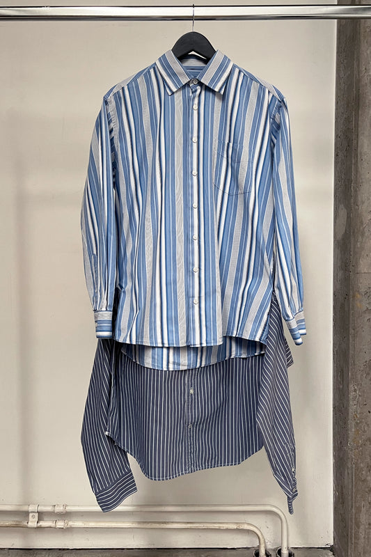 COX shirt stripes blue and grey
