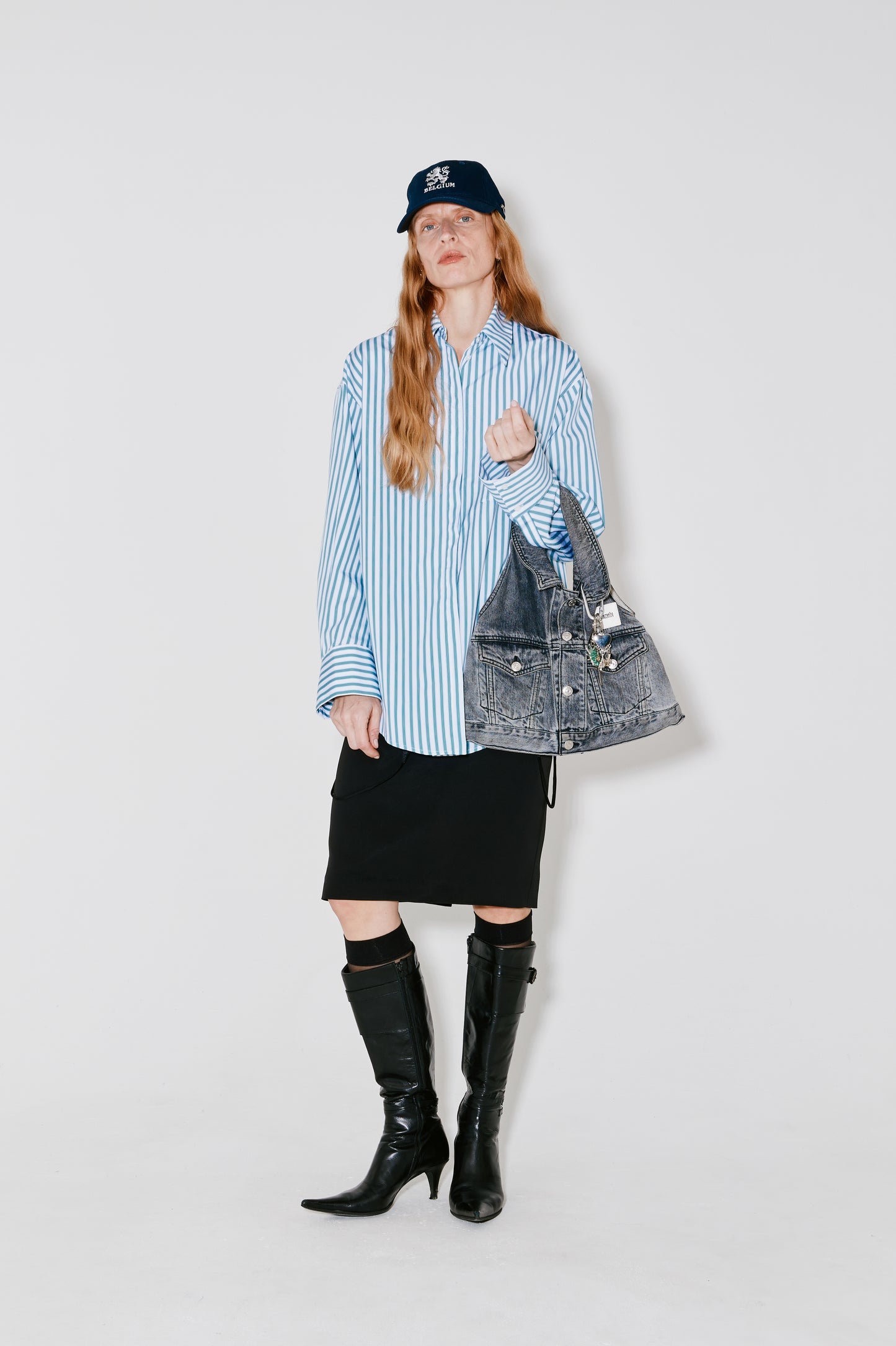 CAREL shirt green stripes