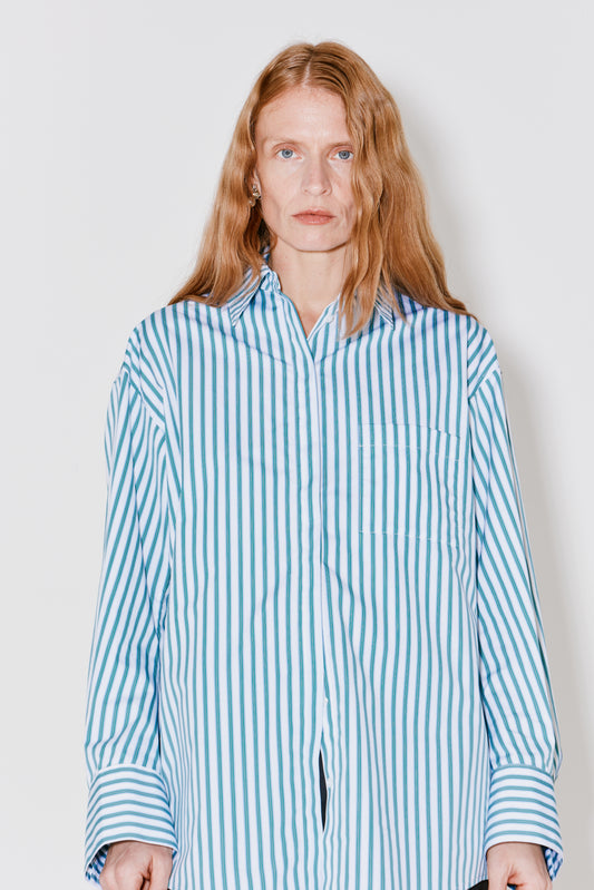 CAREL shirt green stripes