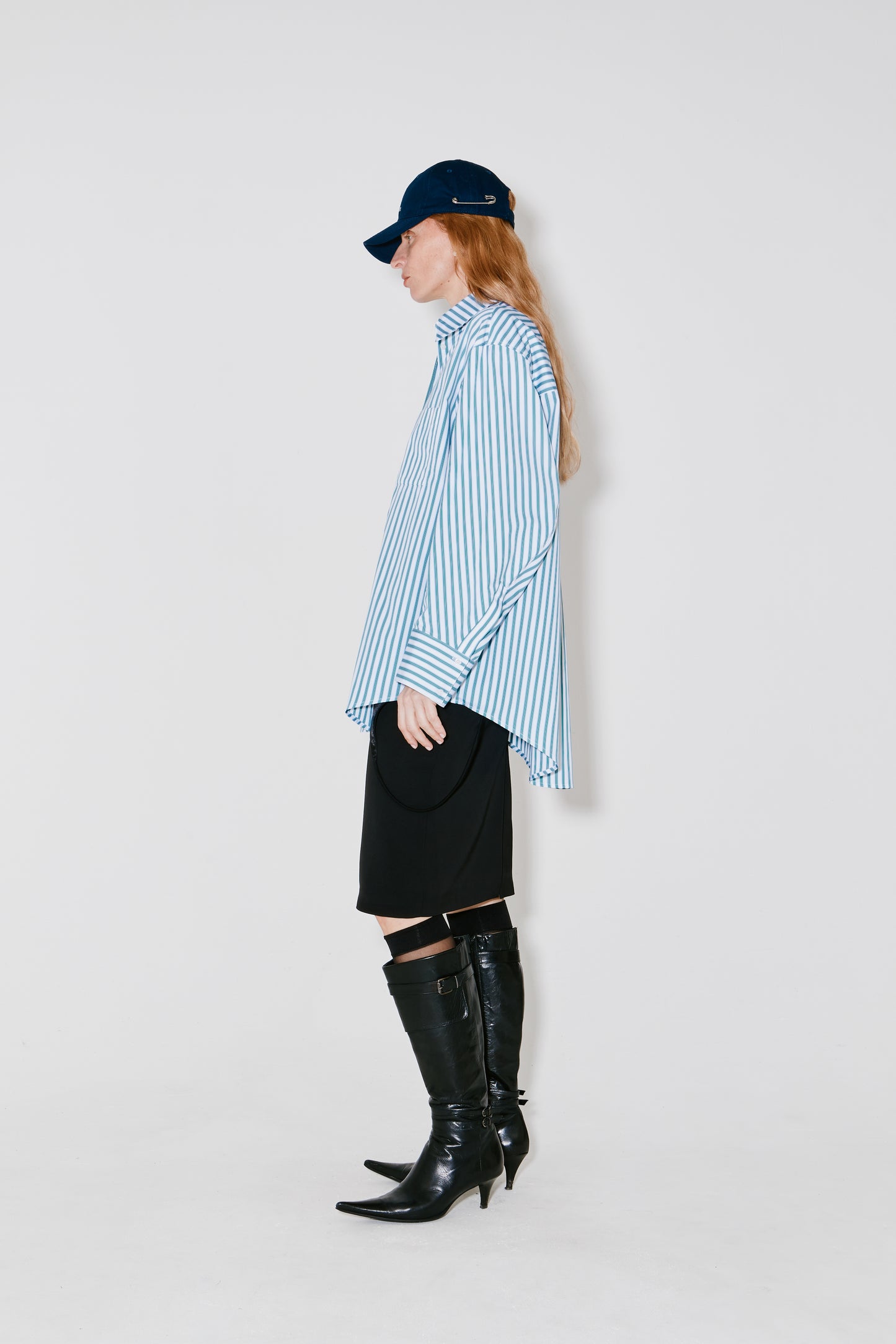 CAREL shirt green stripes