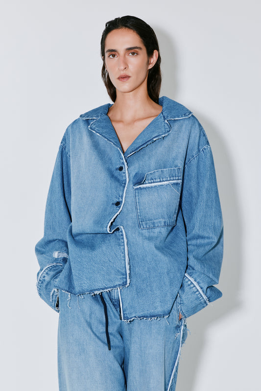 CHRISTINA shirt blue washed