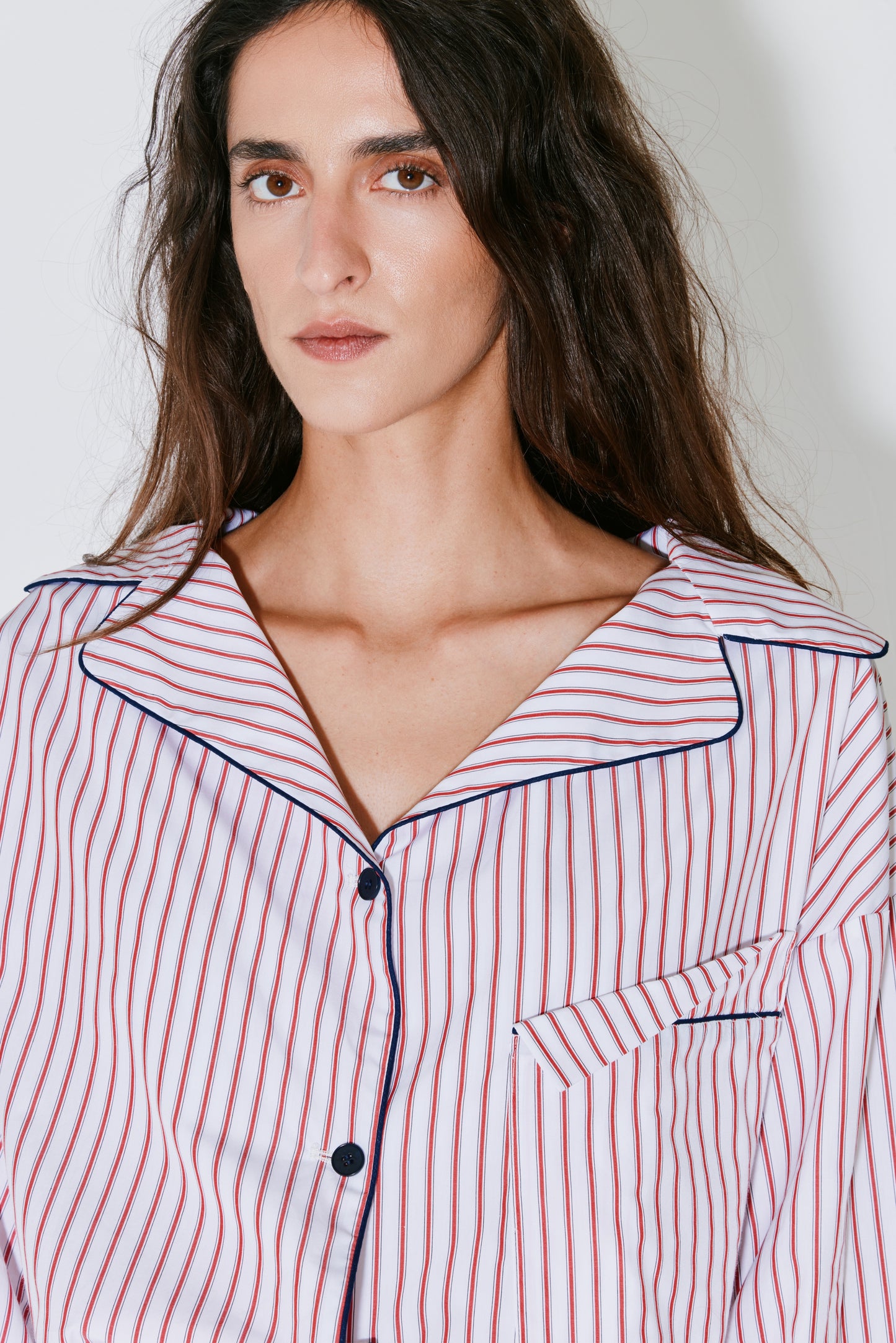 CHRISTINA shirt white red stripes