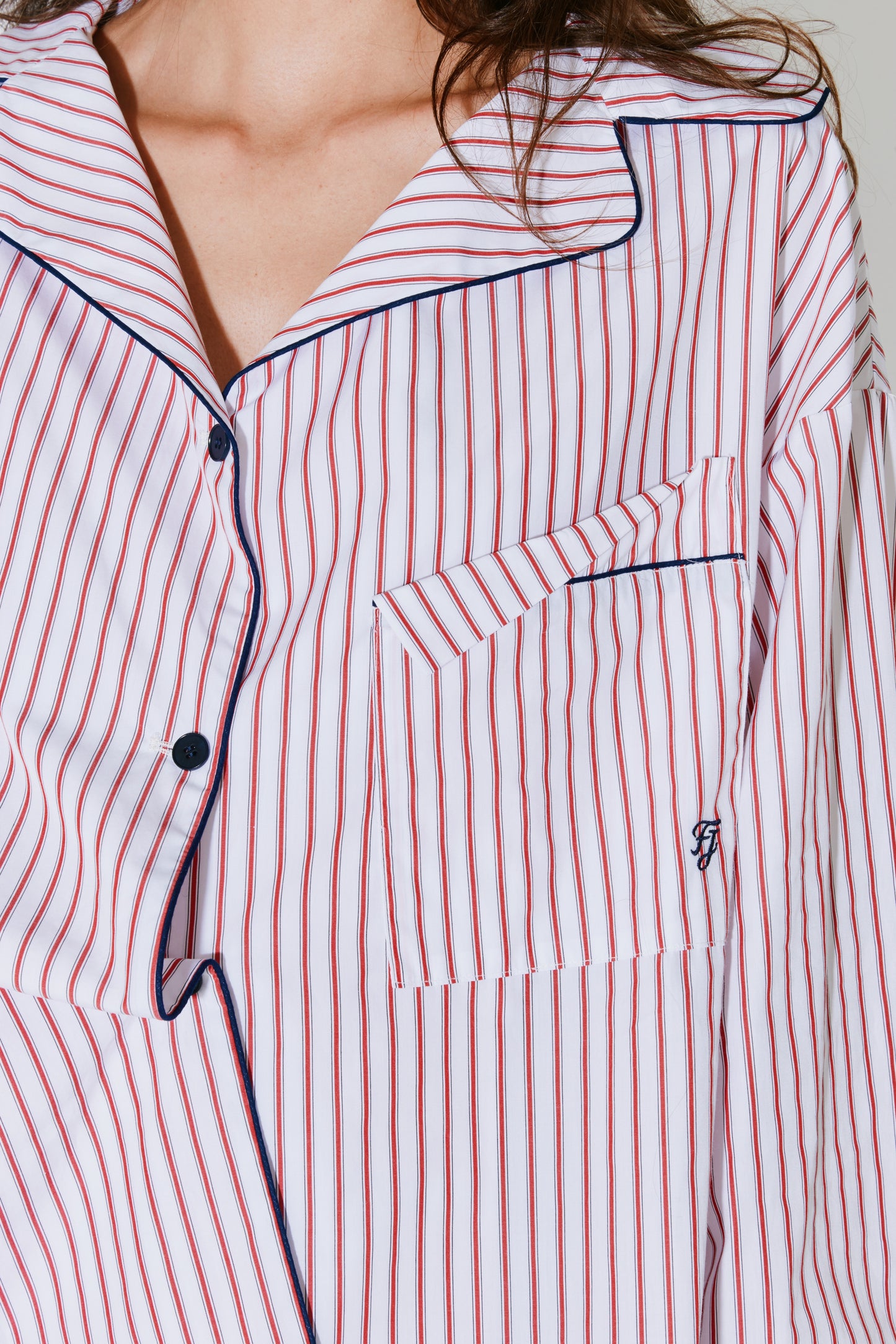 CHRISTINA shirt white red stripes