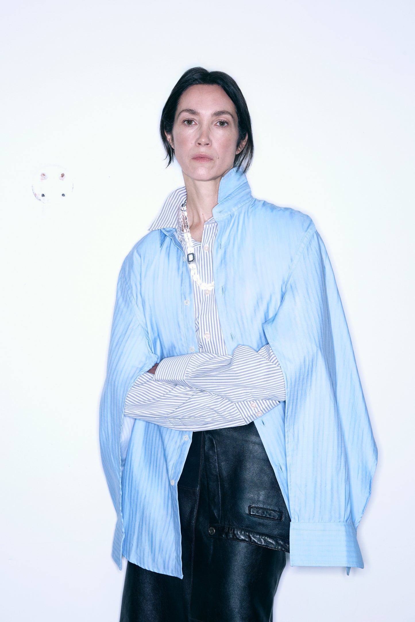 COSTA upcycling shirt light blue-stripes