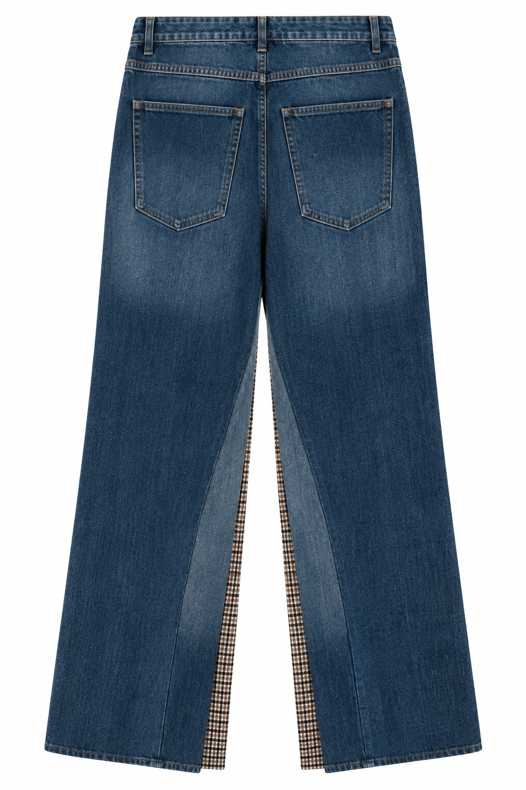 POLKA pants upcycled denim and brown