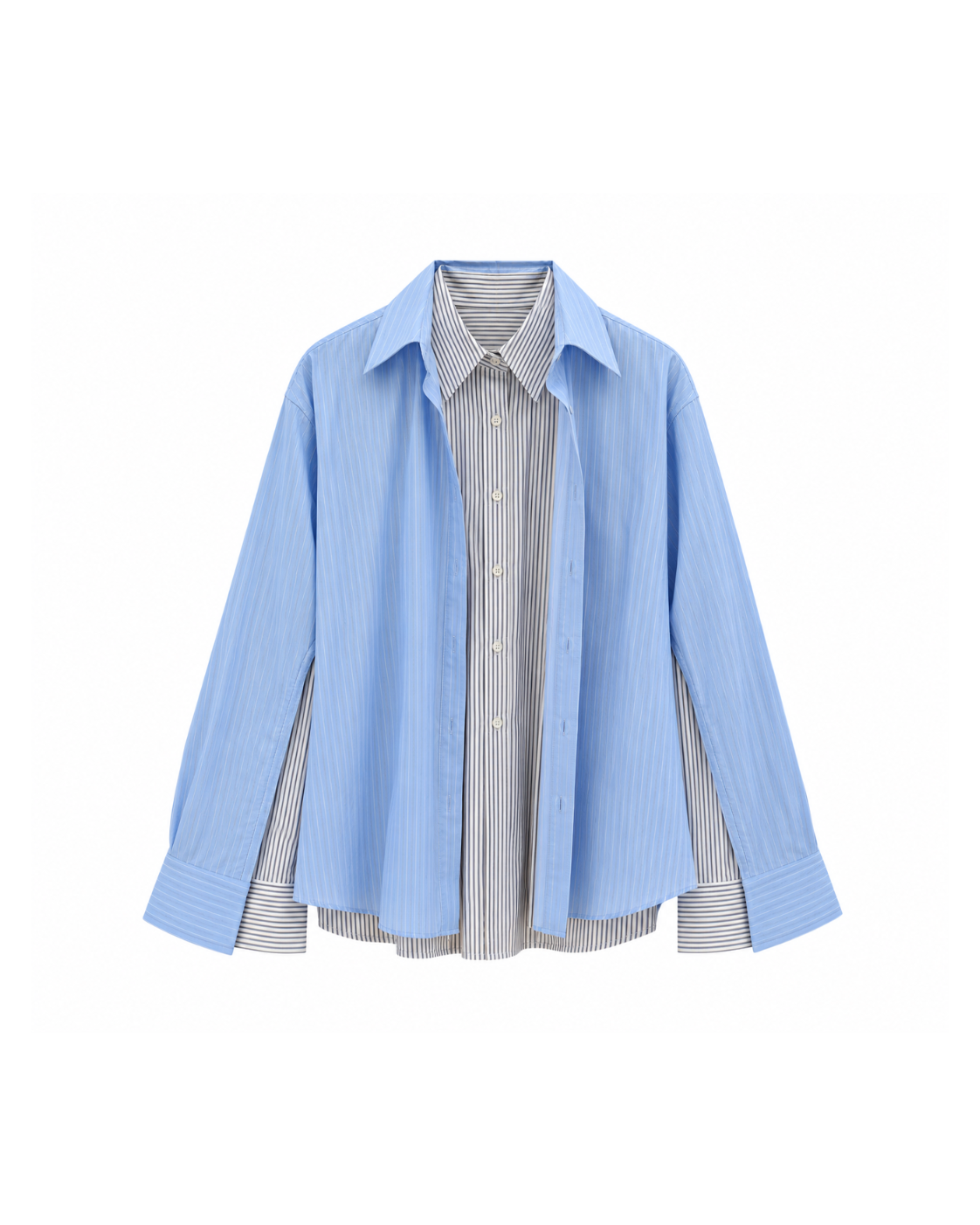 COSTA upcycling shirt light blue-stripes