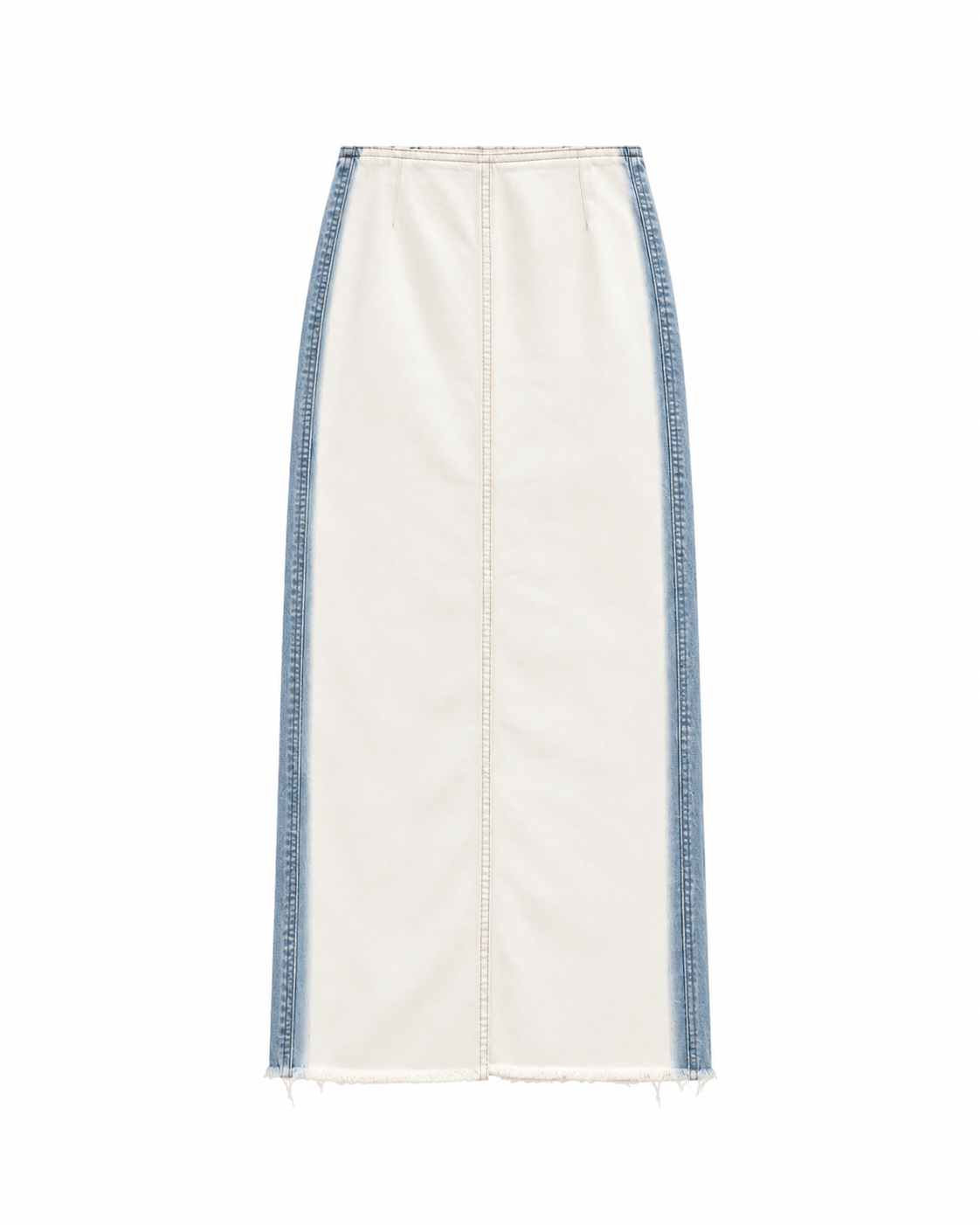 JINJI skirt blue side strip on white denim