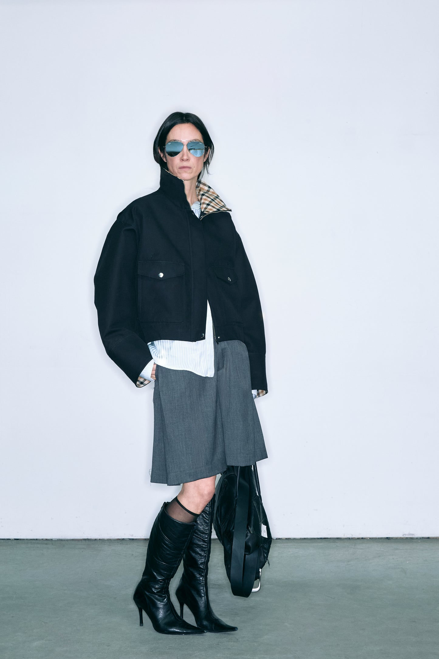 MARTINA jacket black-beige vichy