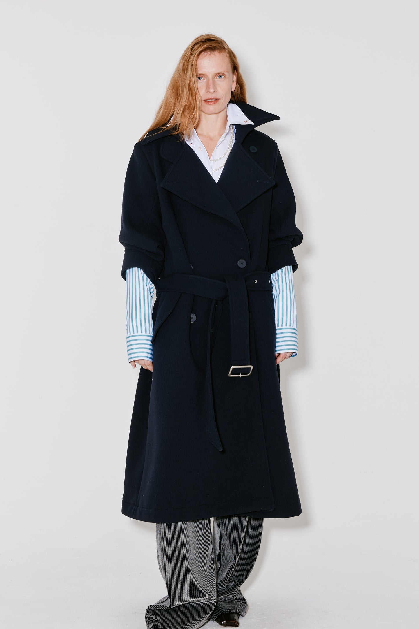 MOSS trench coat dark blue