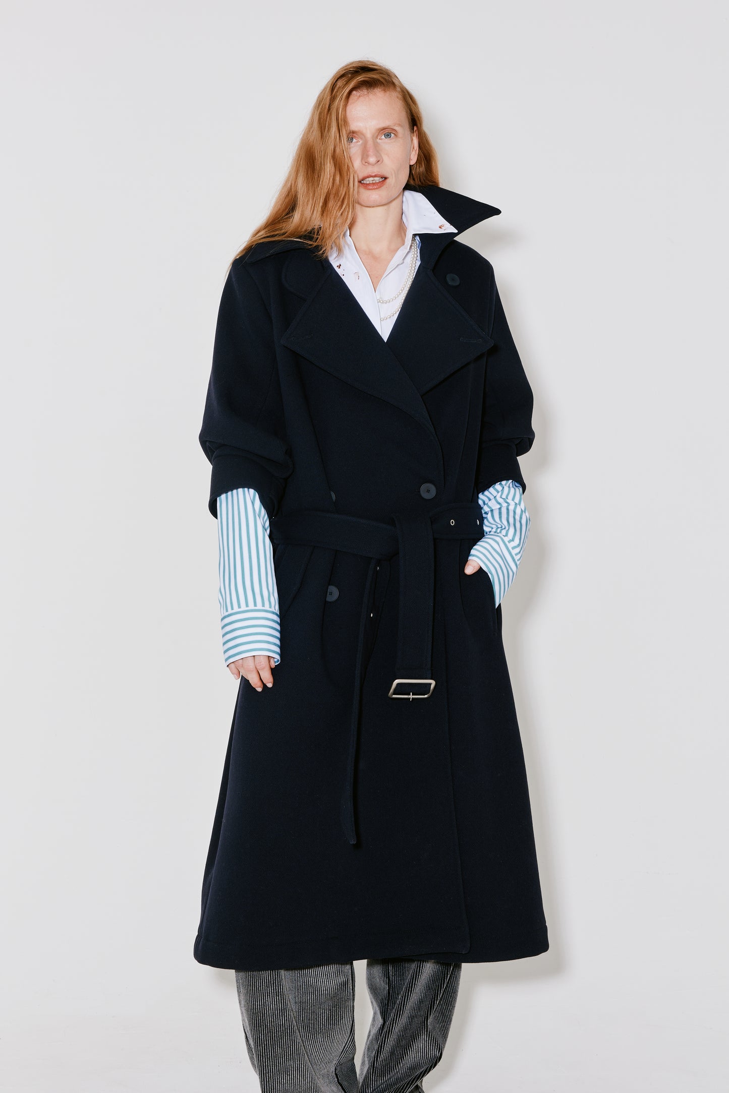 MOSS trench coat dark blue