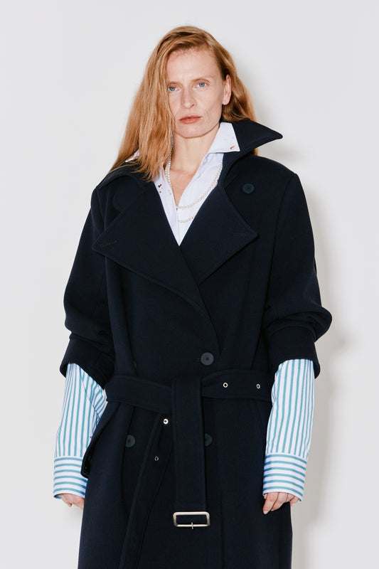 MOSS trench coat dark blue