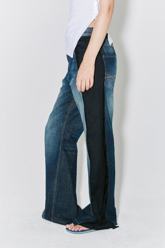 PELLA pants blue and black on side