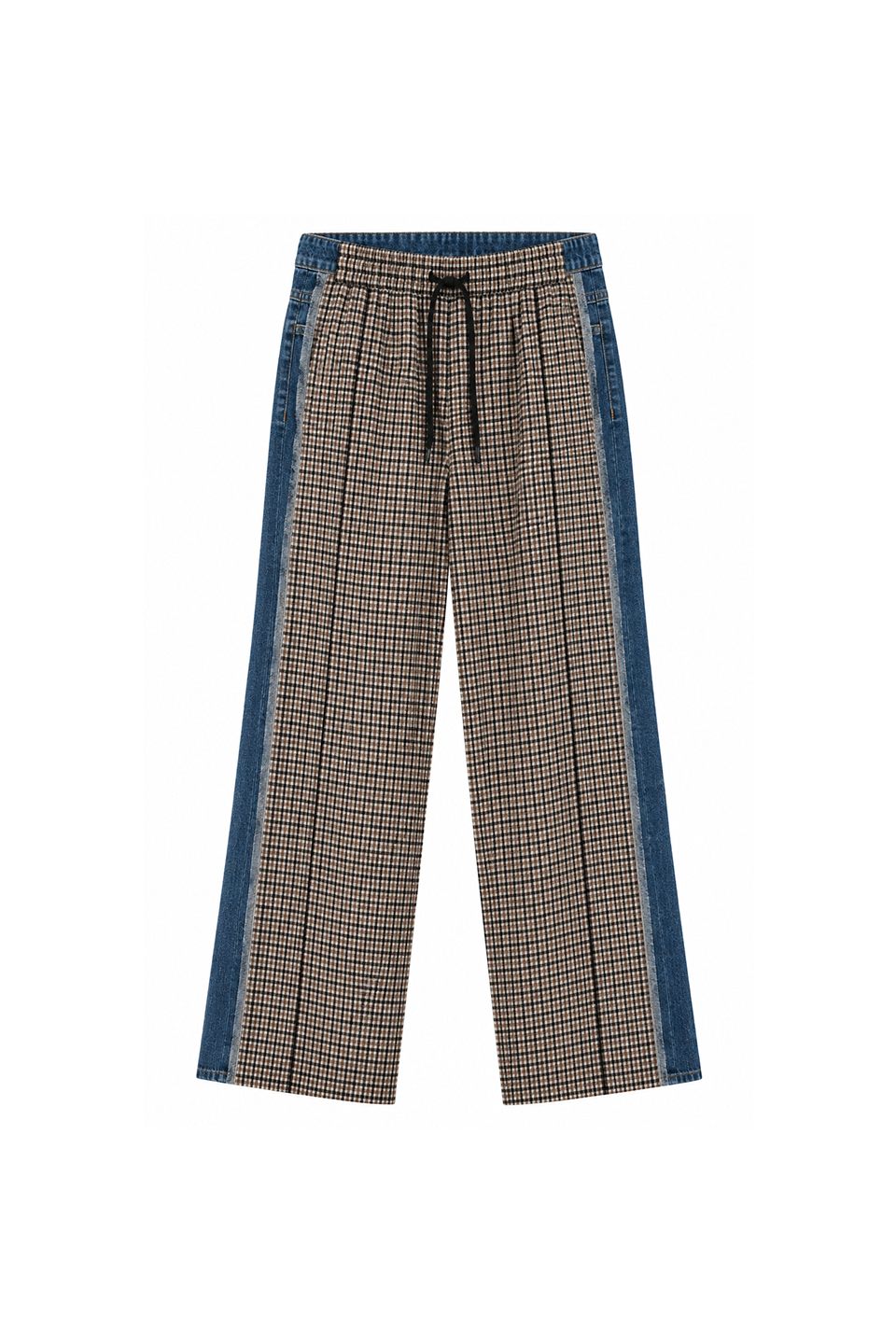 POLKA pants upcycled denim and brown