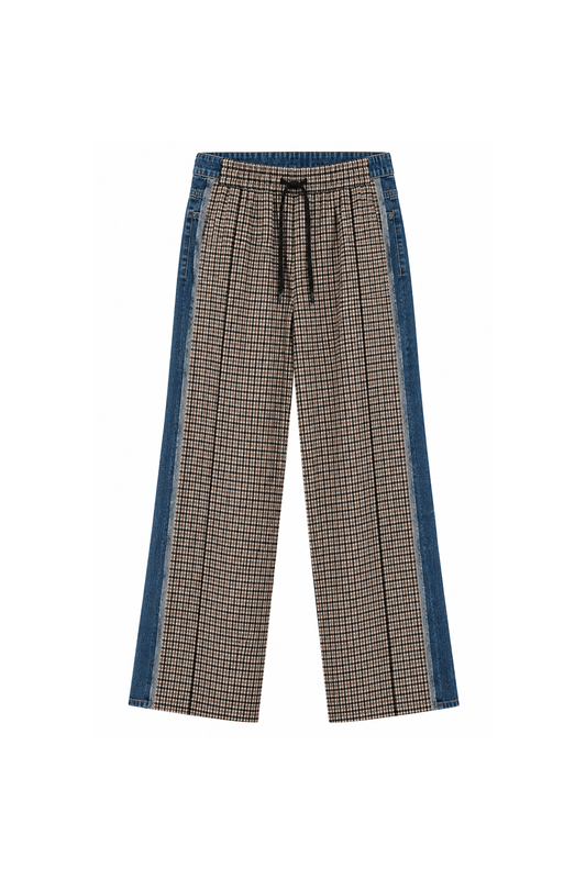 POLKA pants upcycled denim and brown