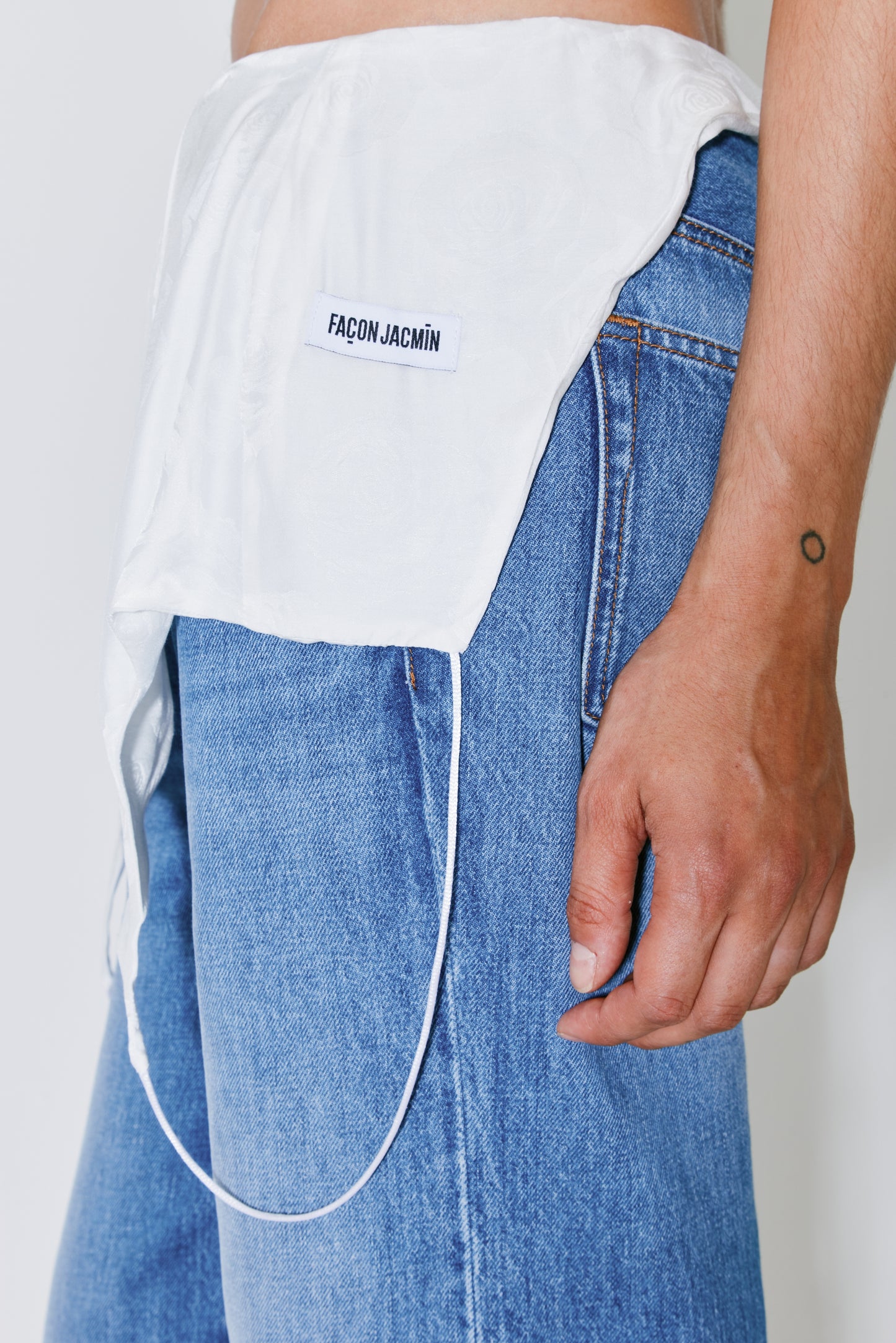 PRINCE pants denim blue and white