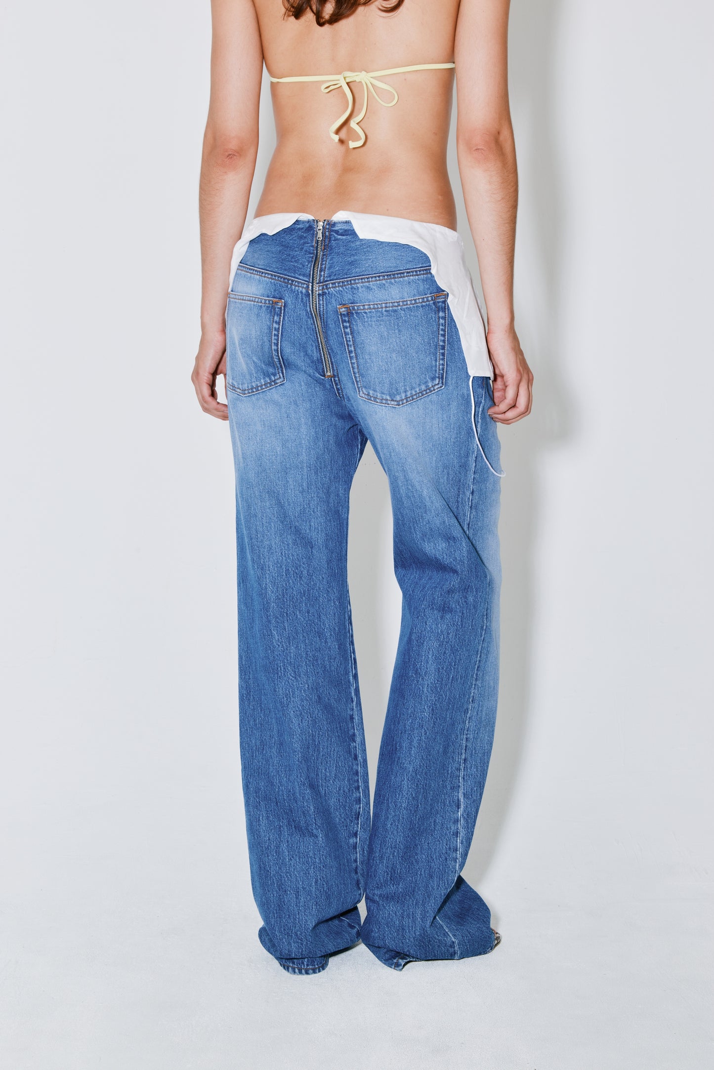 PRINCE pants denim blue and white