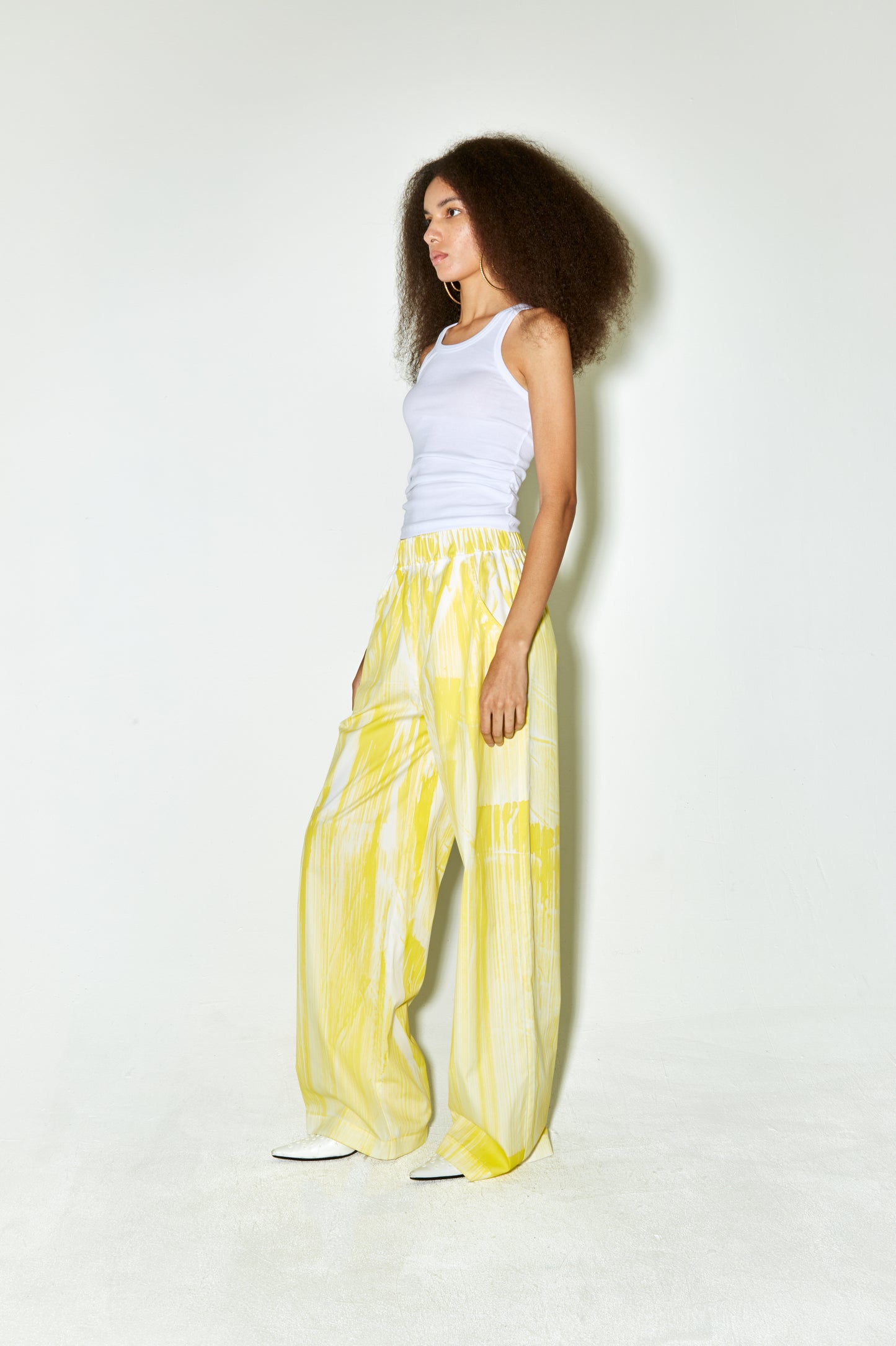 POLLY pants yellow brush dyed