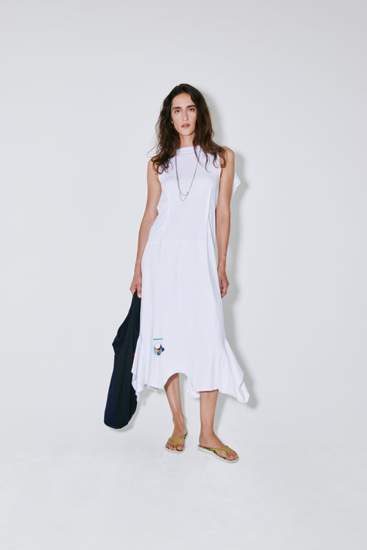 RICH upcycled dress white