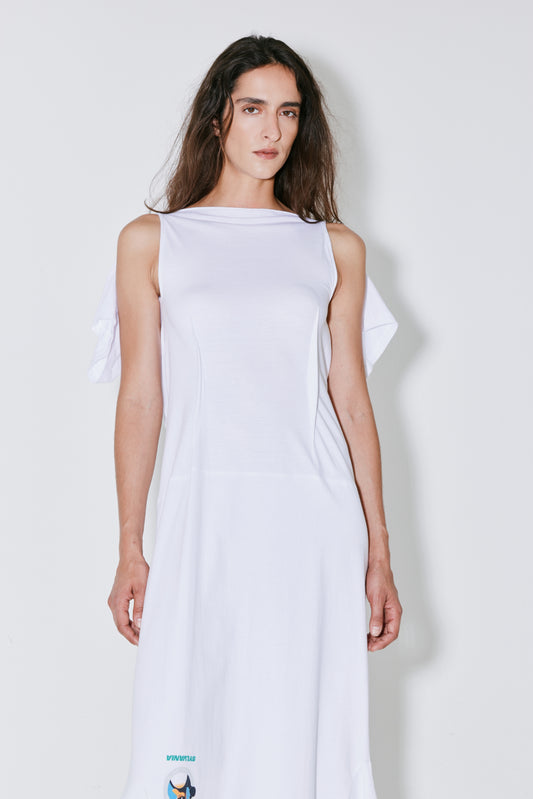 RICH upcycled dress white