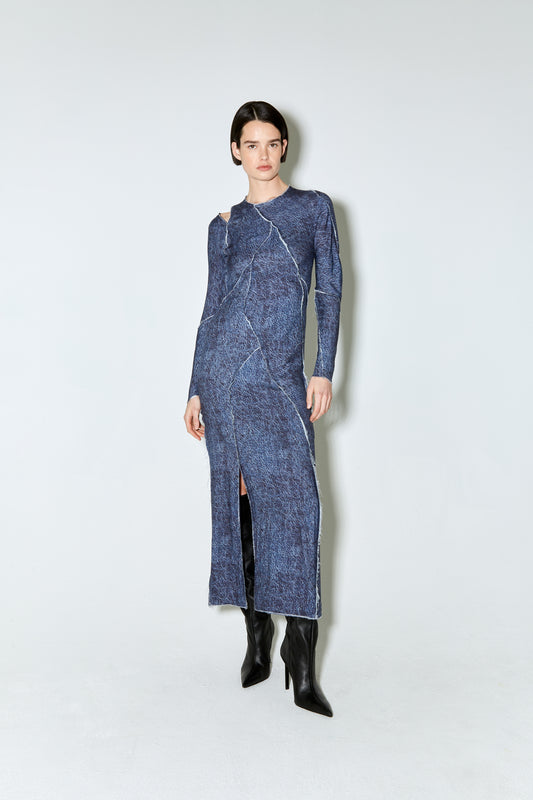 ROSALIA dress blue denim print