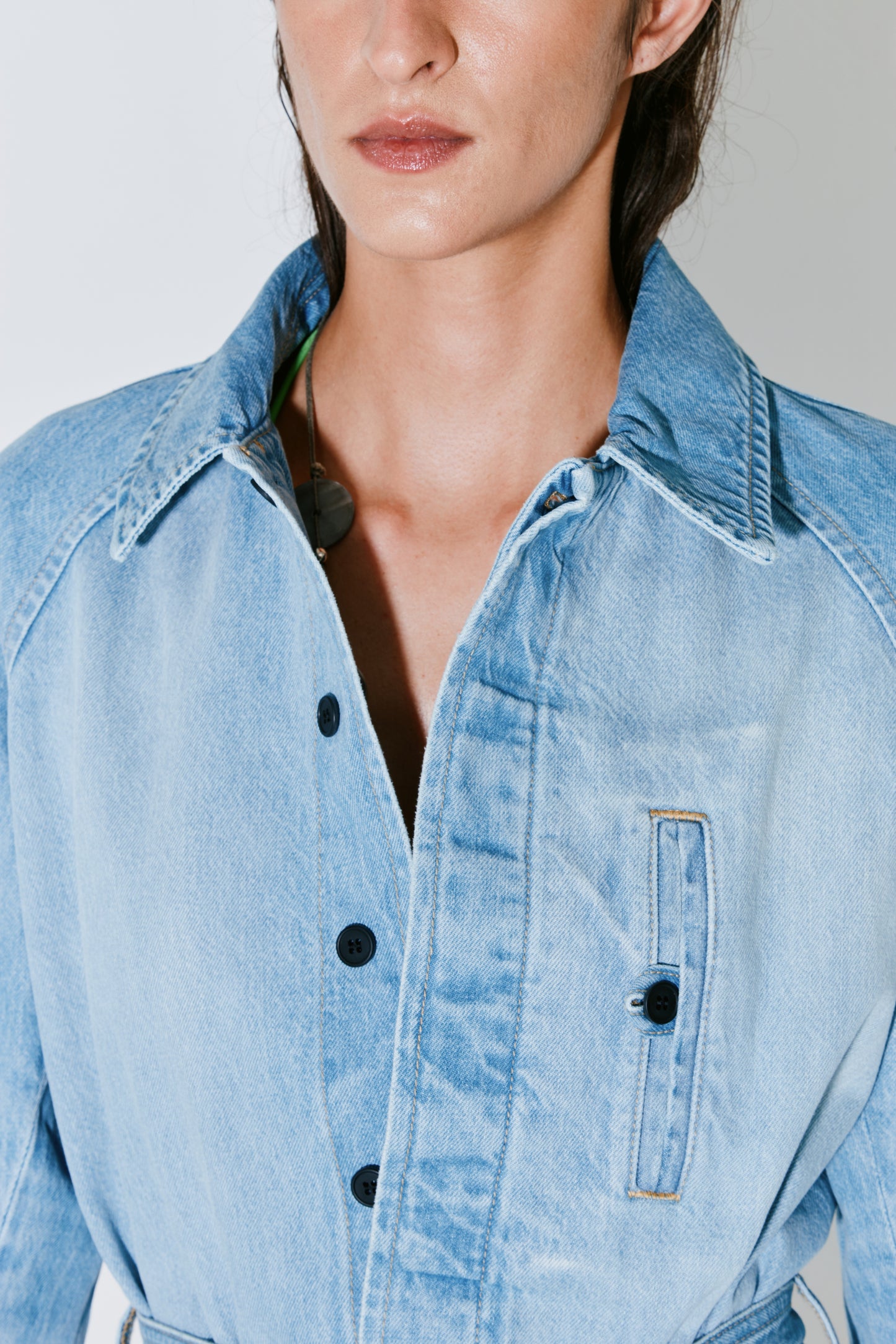 ROW trench light blue washed