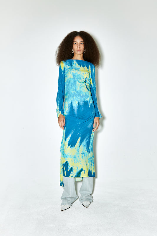 REEZ dress blue yellow print