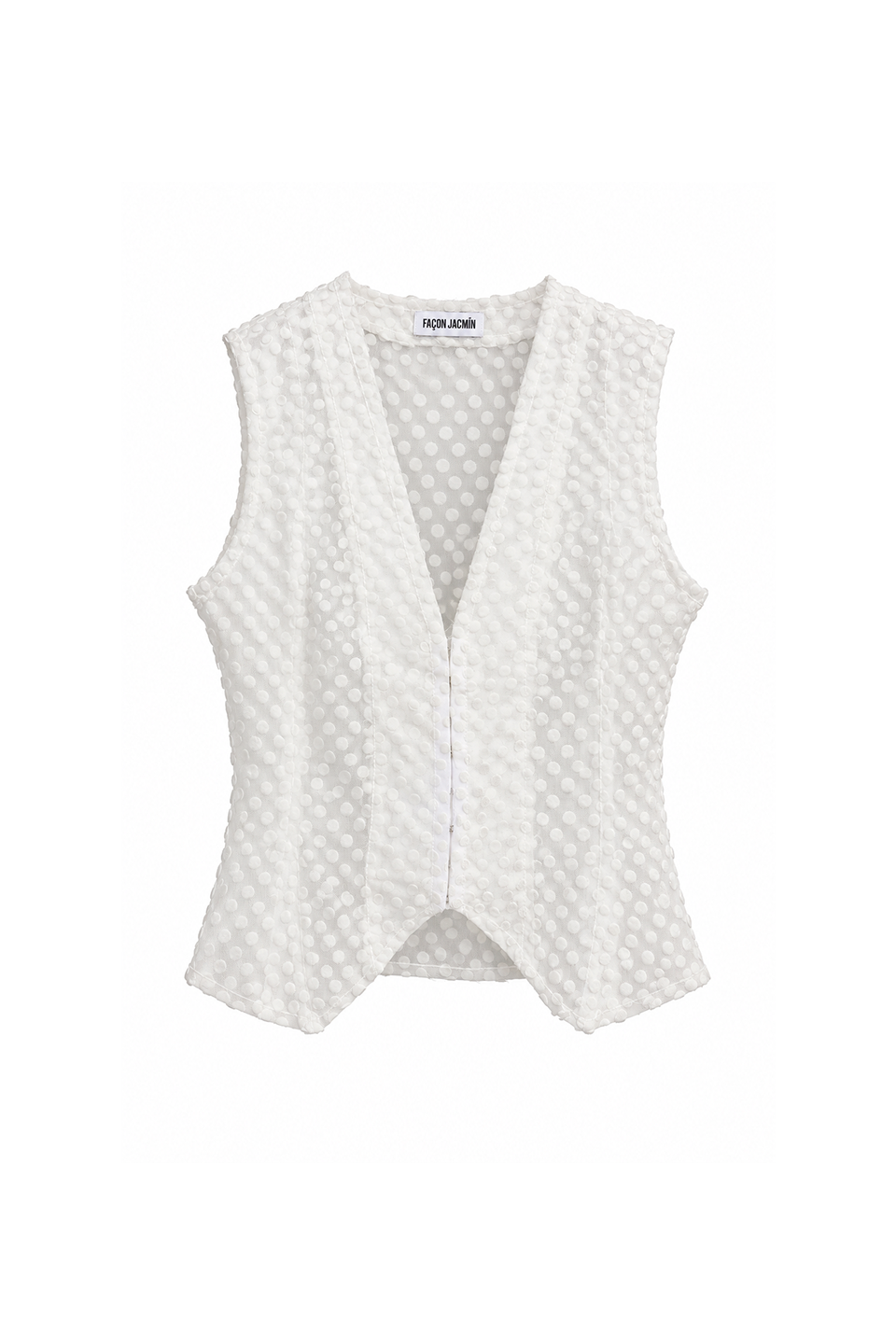 TESS vest white polka dots