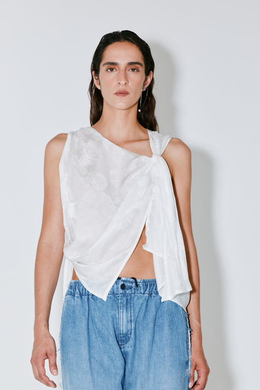 THEODORA top white floral