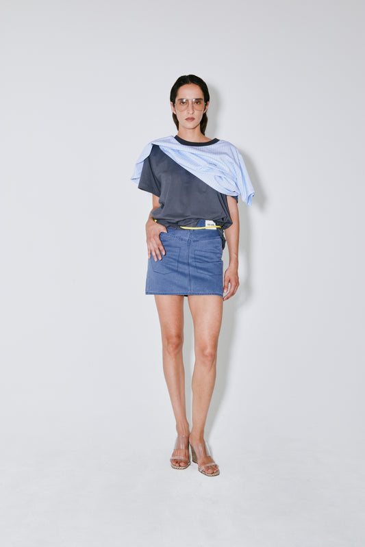 THOAI t-shirt grey blue stripes