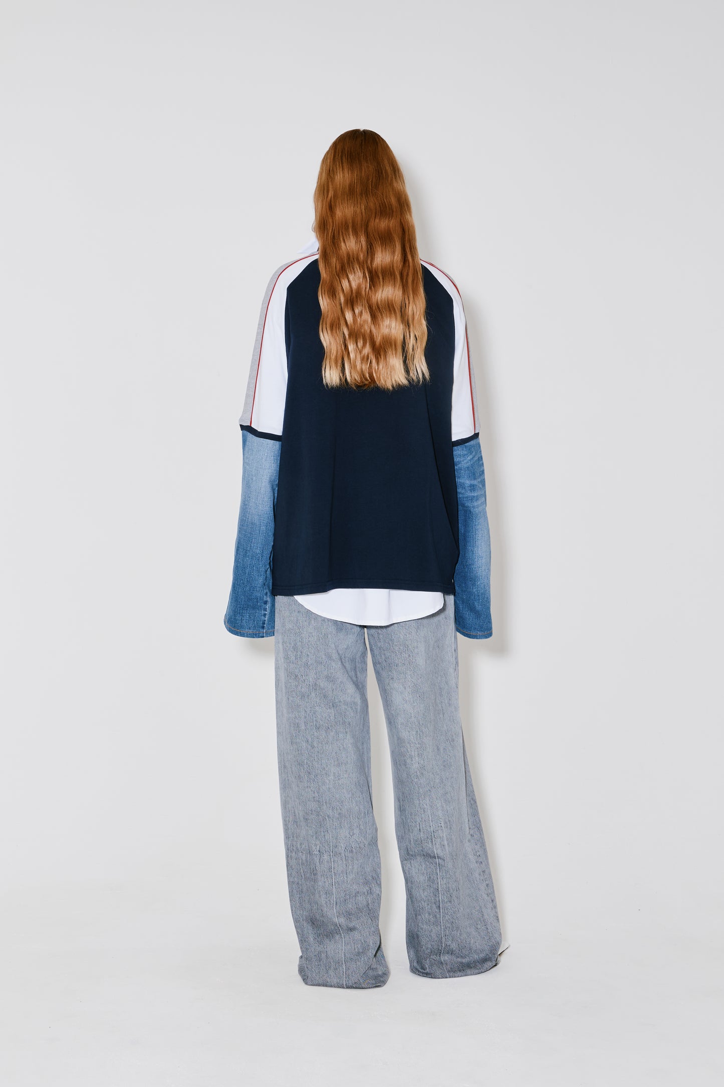 TOM upcycled polo dark stripes