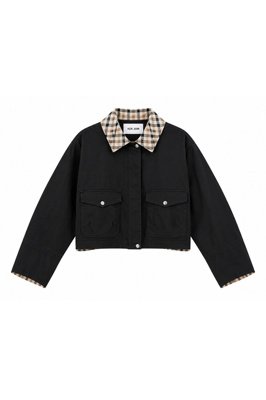 MARTINA jacket black-beige vichy