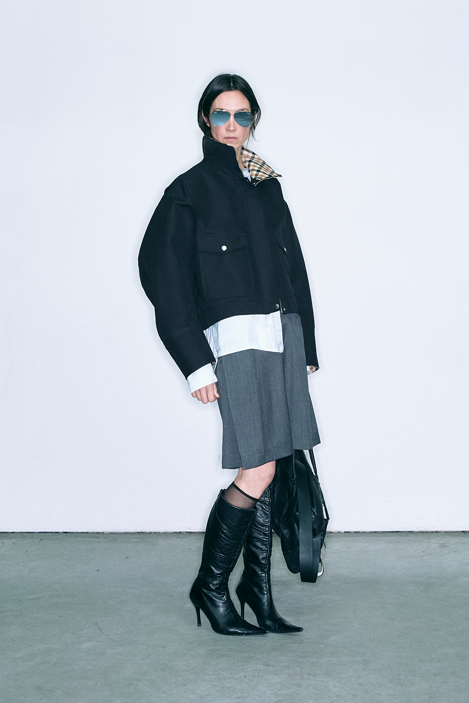 MARTINA jacket black-beige vichy