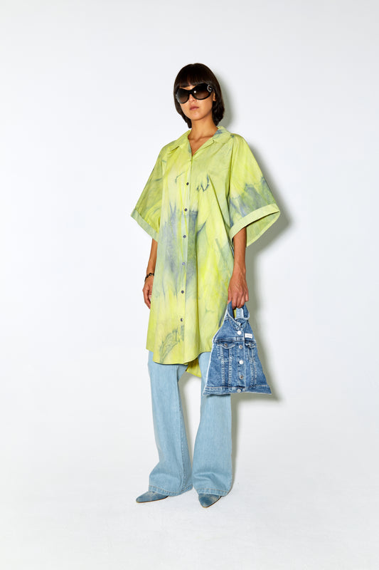 RAYCE dress yellow blue marble
